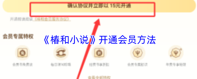 《椿和小说》开通会员方法