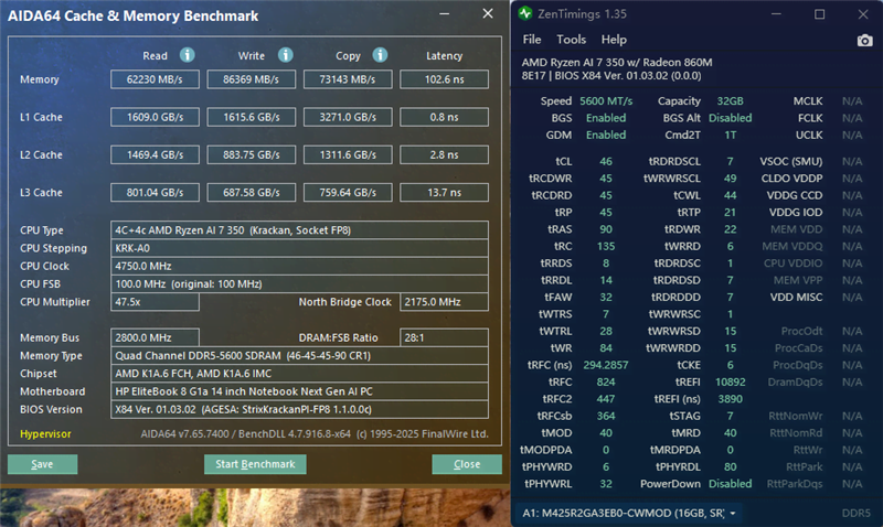 惠普EliteBook 8 G1a 14锐龙版笔记本评测：AMD锐龙AI 7 350助力AI+ PC全面落地