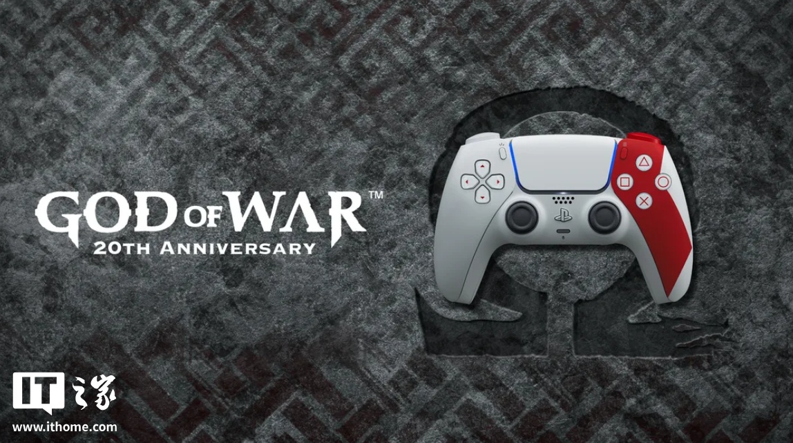 索尼 PS5 游戏手柄《战神》20 周年纪念限量版发布