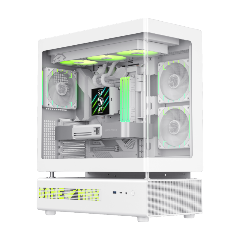 悬浮分舱 + 矩阵灯显 + 一体弯玻，GAMEMAX 游戏帝国推出 N90 机箱