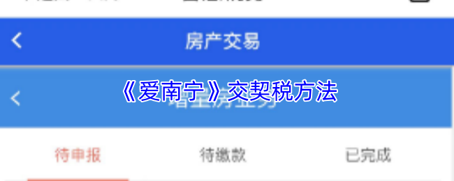 《爱南宁》交契税方法