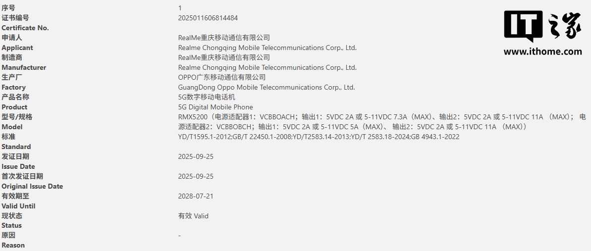 真我 GT8 Pro 通过 3C 认证：120W 快充 + 超 7000mAh 大电池，三证齐全只待发布