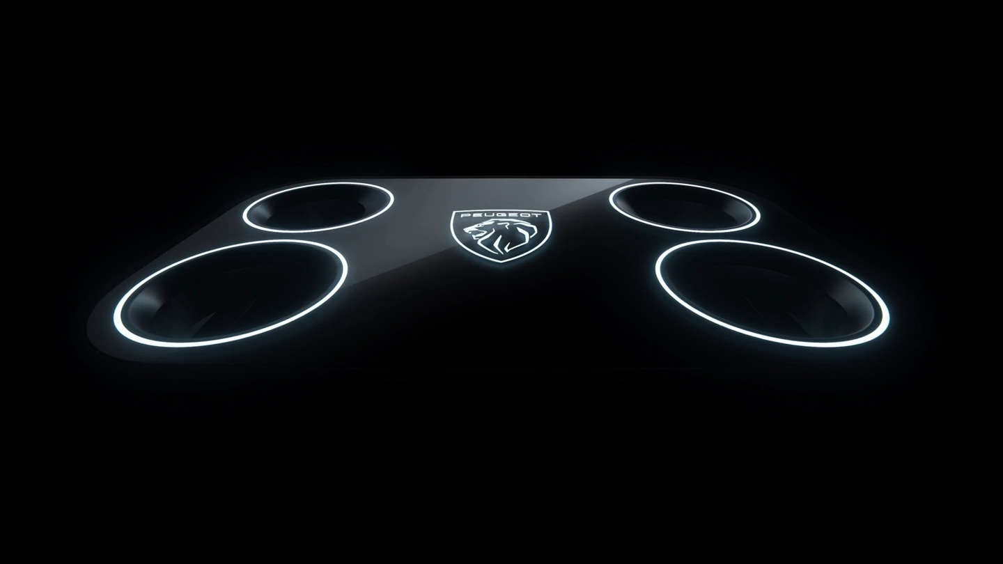 斯泰兰蒂斯预告标致 POLYGON 概念车：四眼圆角矩形方向盘，长条矩阵灯显