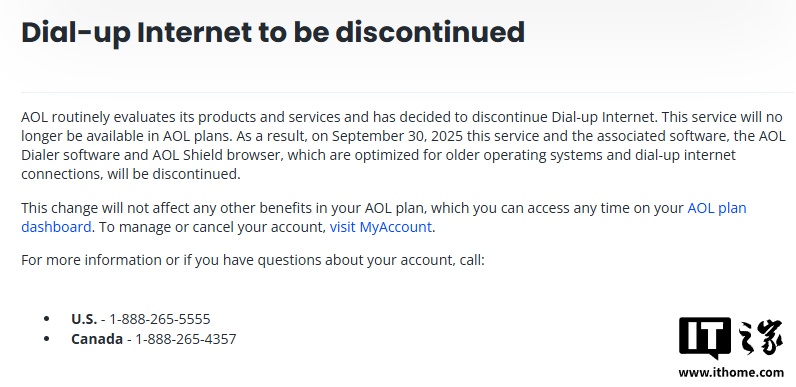34 年历史终结：美国运营商 AOL 正式关停拨号上网服务