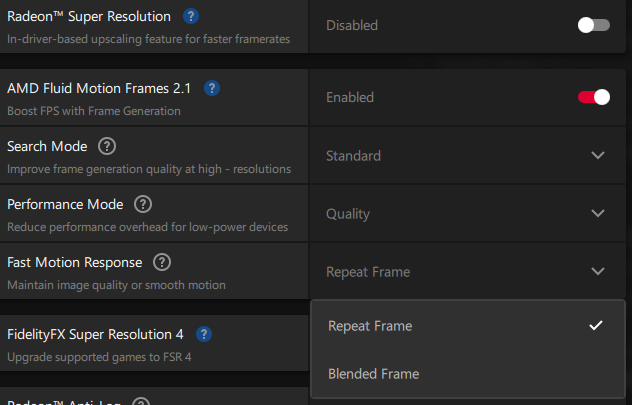 AMD AFMF 2.1 新增“快速运动响应”：提升高速场景画面表现，支持 RX 7000/9000 显卡