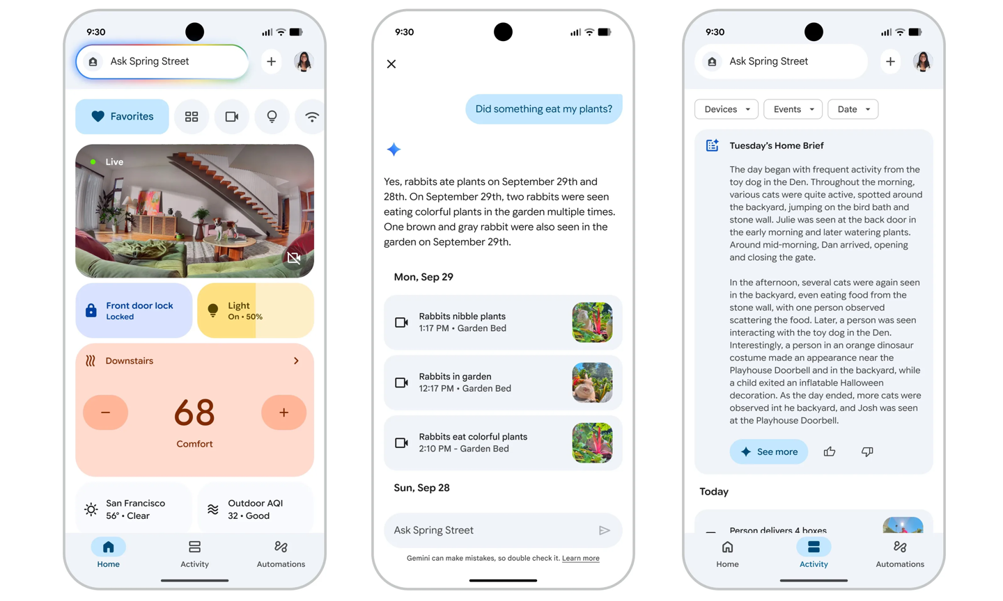 谷歌推出 Nest 智能摄像头、门铃等新品，内置能理解自然语言的 Gemini AI