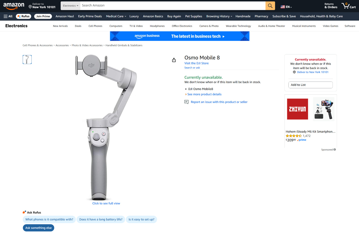 大疆跟拍手机稳定器 Osmo Mobile 8 曝光，售价 149 美元