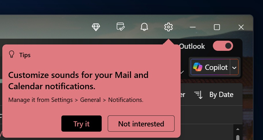 微软 Win11 版 Outlook 推送 9 月更新：定制铃声、邮件跳转等