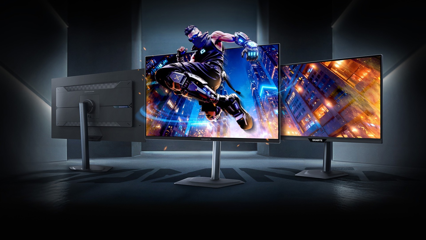 27" QHD 360Hz 与 32" UHD 240Hz，技嘉推出两款新 QD-OLED 电竞显示器