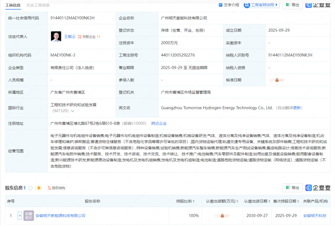 注资2000万!又一氢能公司成立