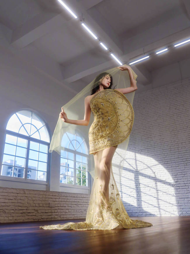 宋茜身穿抹胸短裙身材窈窕 修长双腿十分吸睛