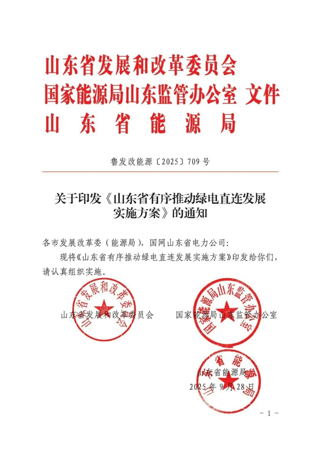 山东:有序推动四类绿电直连项目
