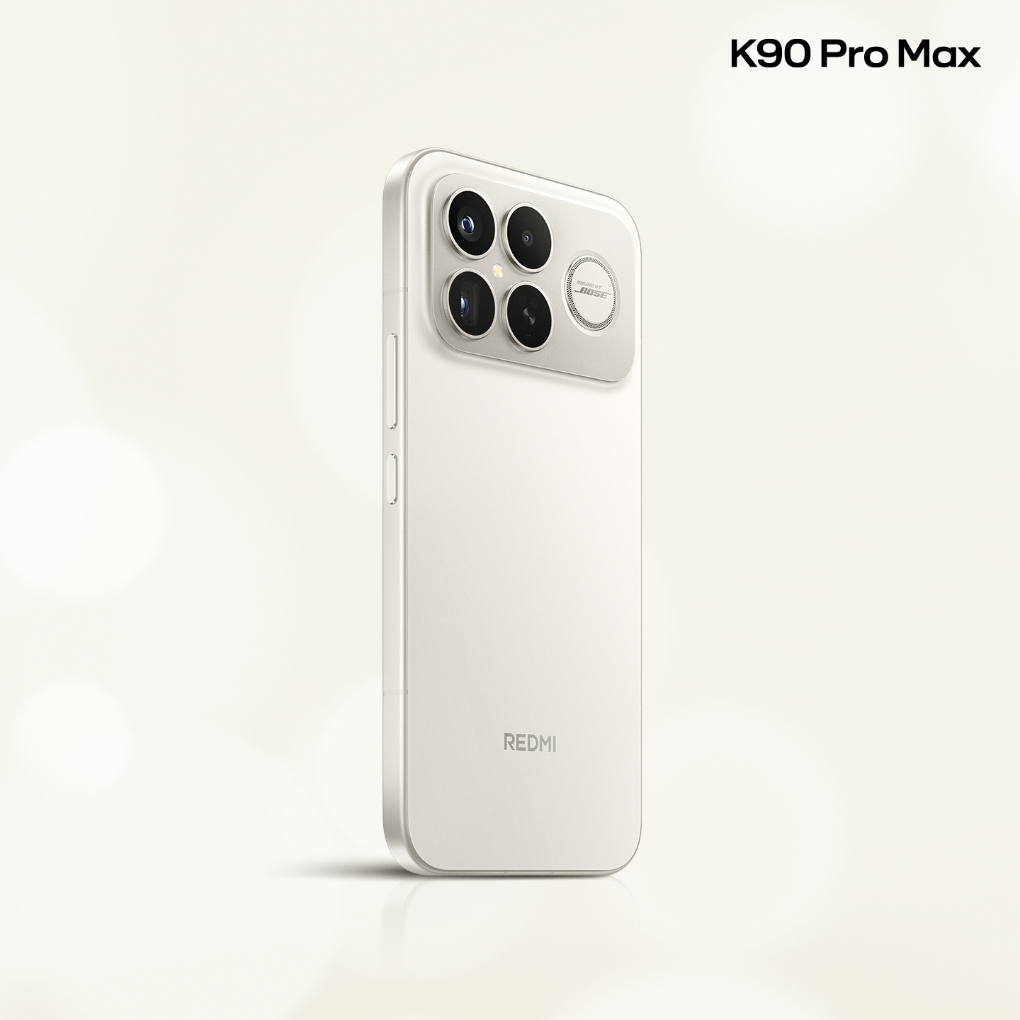 小米 REDMI K90 Pro Max 手机官图公布：流金白配色，“Sound by Bose”扬声器加持