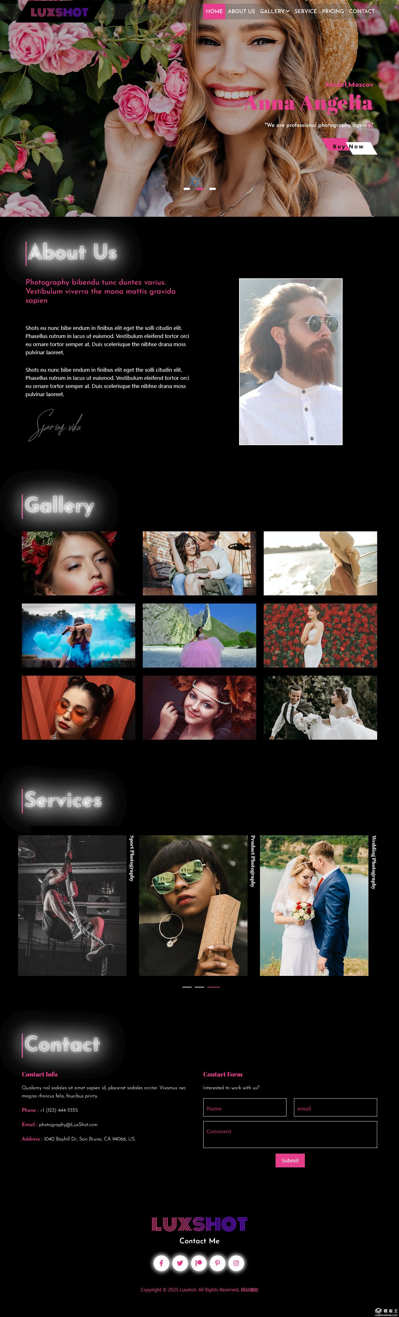 黑色摄影艺术网站模板-PC预览