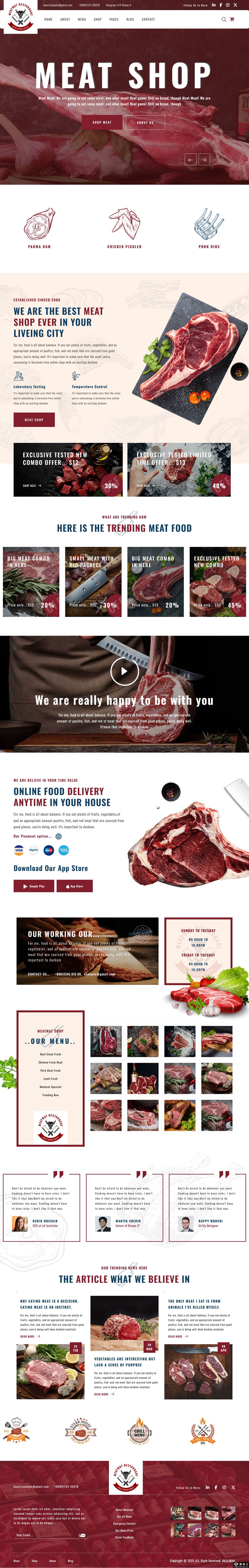 肉类生鲜电商网站模板-PC预览