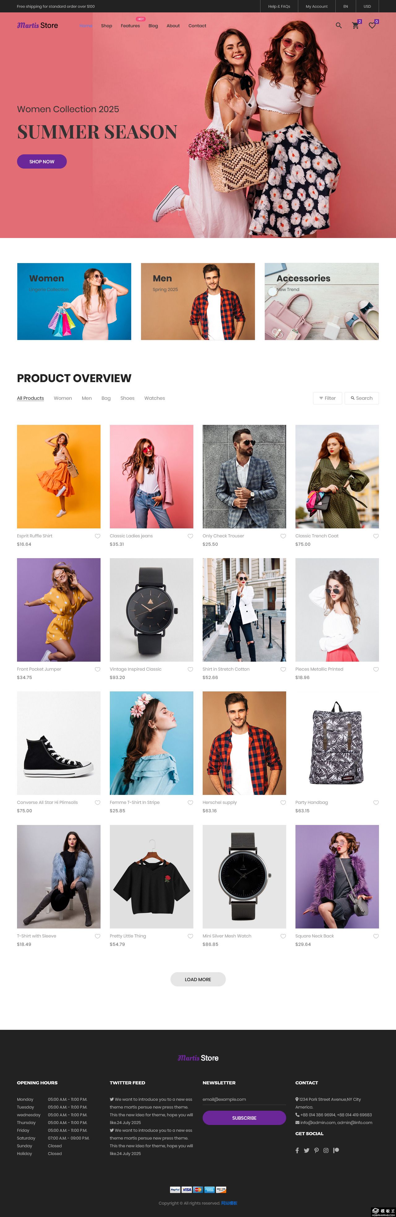 简约高端时尚电商网店模板-PC预览