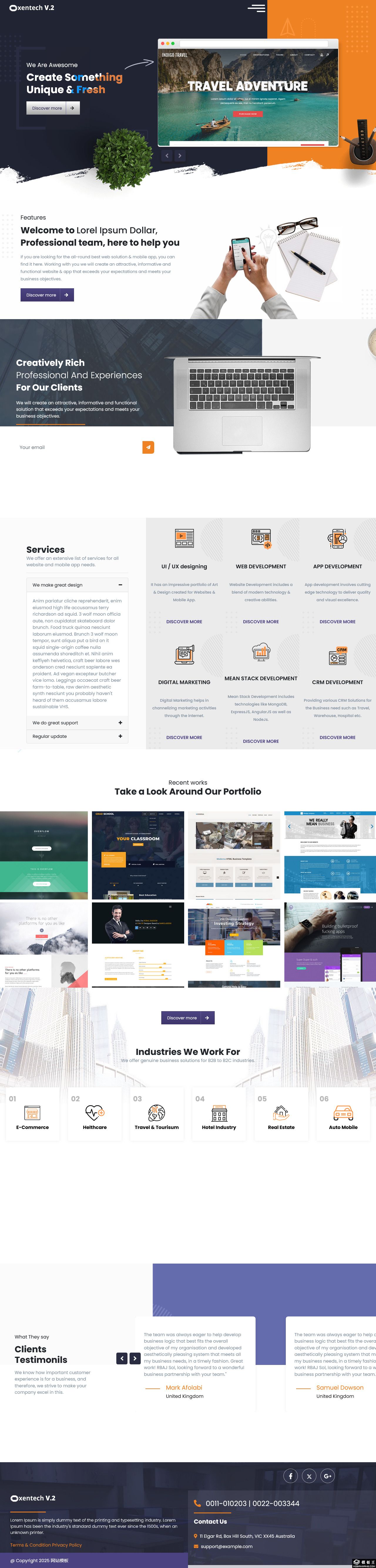 网络科技开发服务网站模板-PC预览
