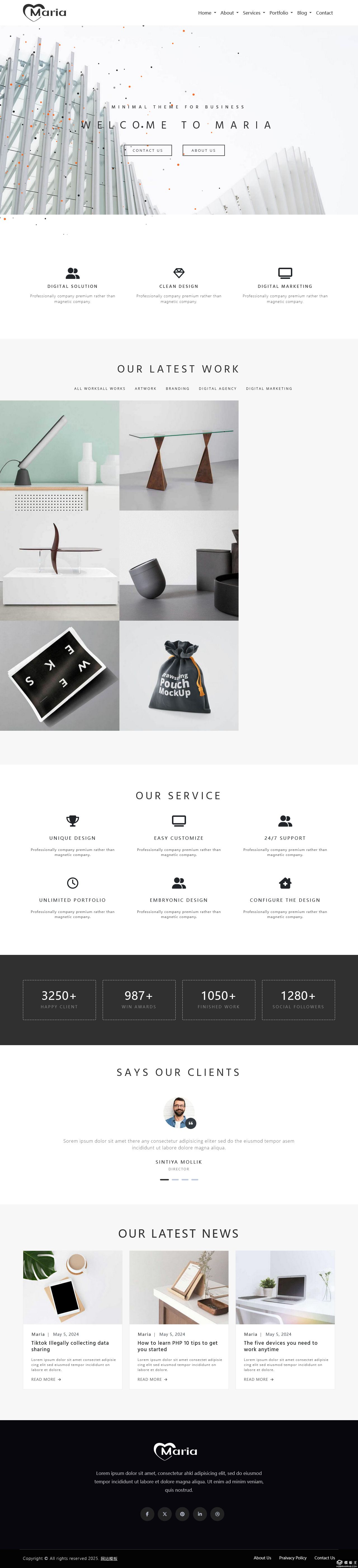 极简创意商业服务网站模板