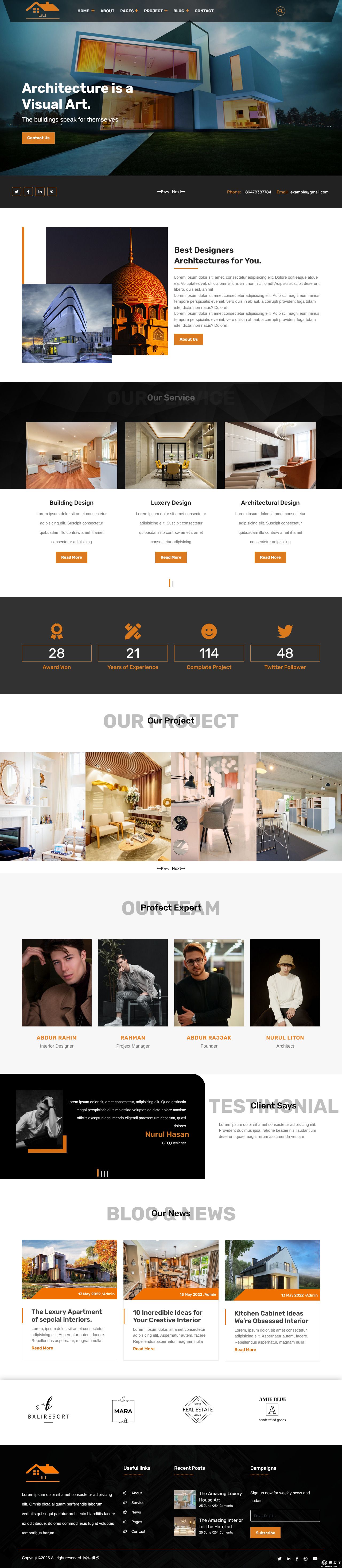 建筑设计项目团队网站模板