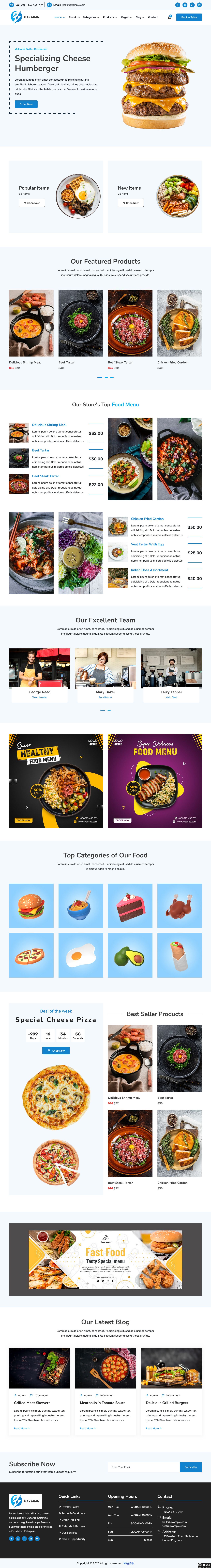 餐饮业务在线展示网站模板