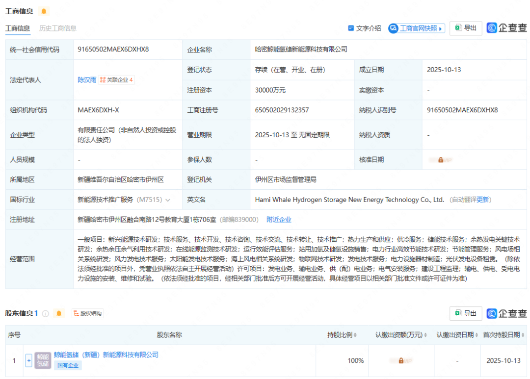 注资3亿元！又一氢能国企成立
