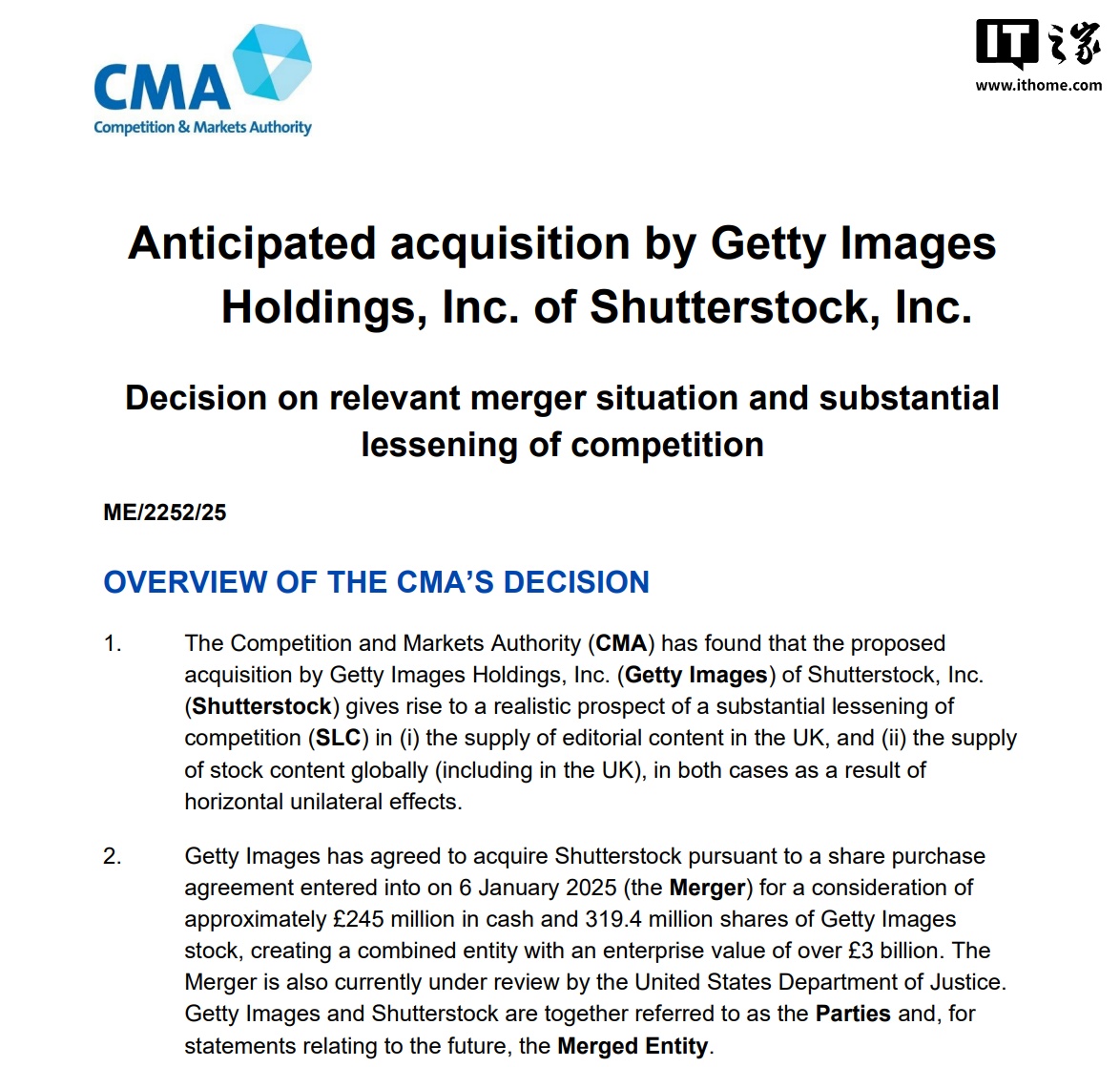 图库巨头 Getty Images 与 Shutterstock 联姻计划遇阻，英国监管机构亮红灯