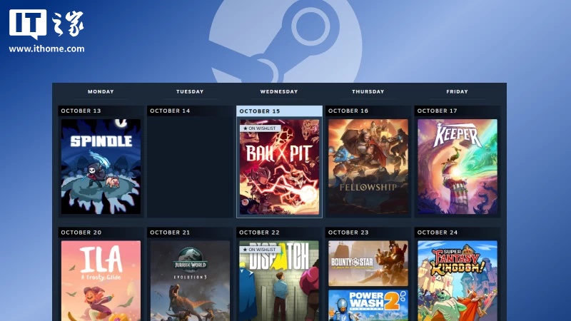 Steam 测试“个人日历”功能：智能推荐即将发售游戏，支持个性化定制