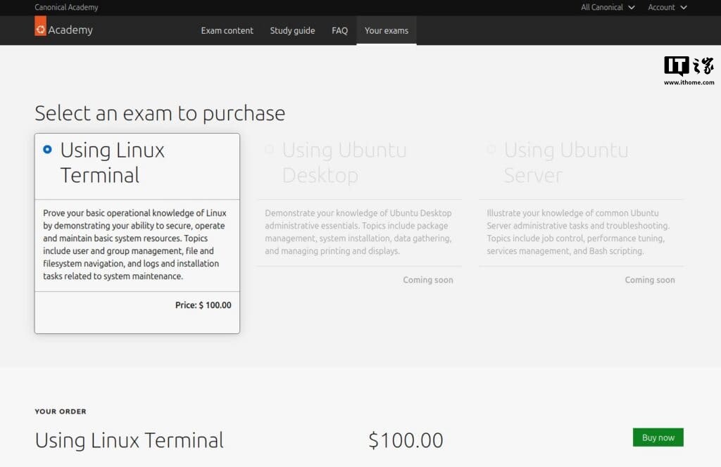 Canonical 上线 Ubuntu 专业技能认证平台，首项考察科目“使用 Linux 终端”考试费 100 美元