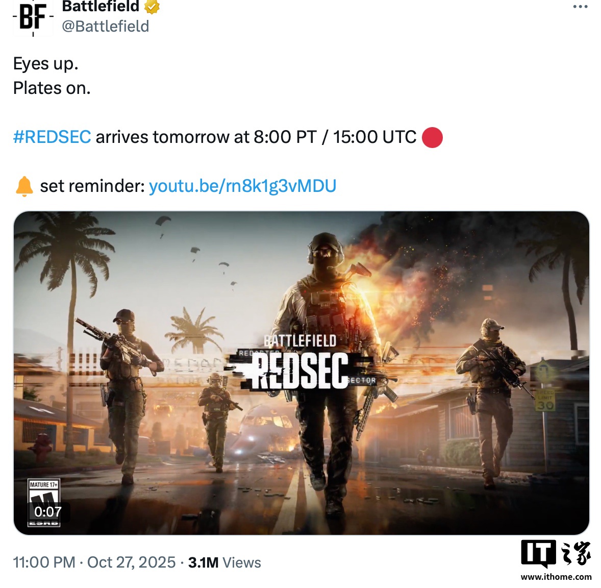 EA 官宣《战地风云 6》“REDSEC”大逃杀游戏模式，明天正式上线