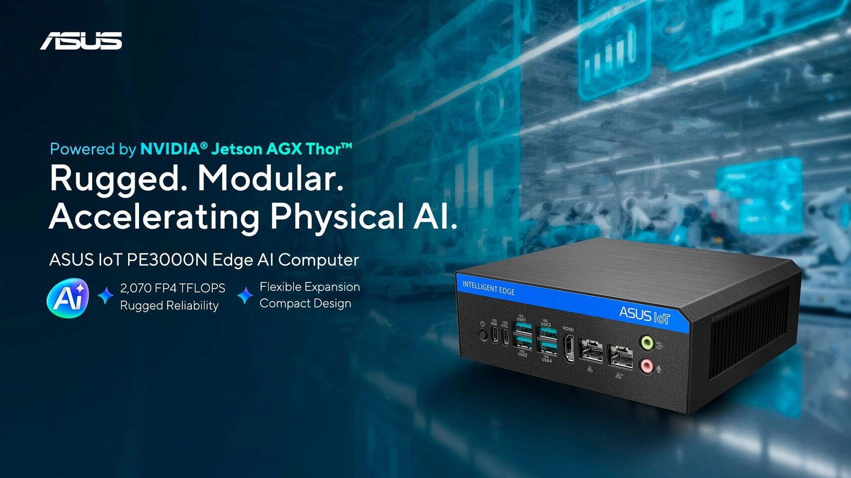 华硕推 PE3000N 迷你电脑：首批搭载英伟达 T5000 模块，AI 算力 2070 FP4 TFLOPS