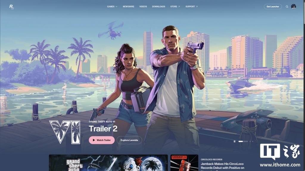 《GTA6》第三支预告片即将发布？R 星官网首页焕然一新