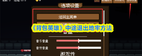 《背包英雄》中途退出地牢方法