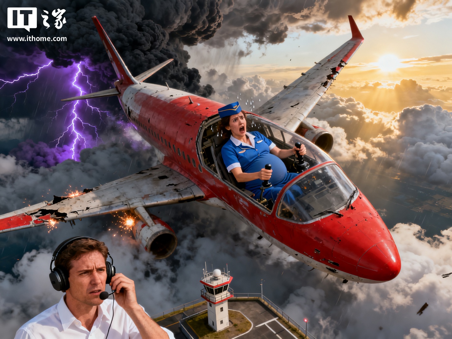 飞行员昏迷、孕妇接管驾驶舱：苹果官宣高空惊悚新片《The Flick》