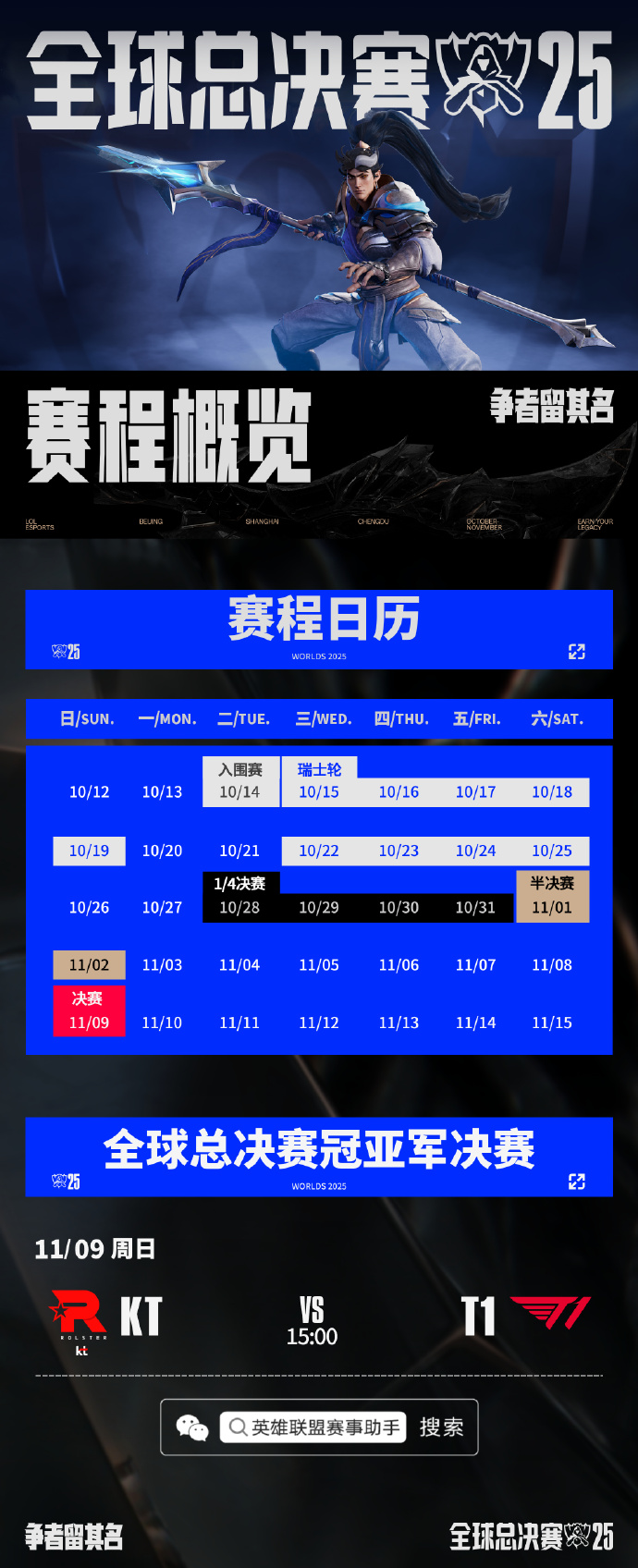 《英雄联盟》S15 全球总决赛冠亚军决赛 KT 对阵 T1 今日 15 点开战，Faker 冲击第 6 冠