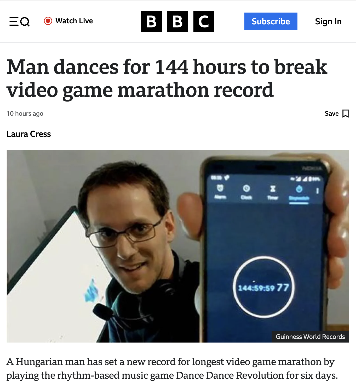 连玩 6 天《劲舞革命》，匈牙利 34 岁男子创下电子游戏马拉松最长时长纪录