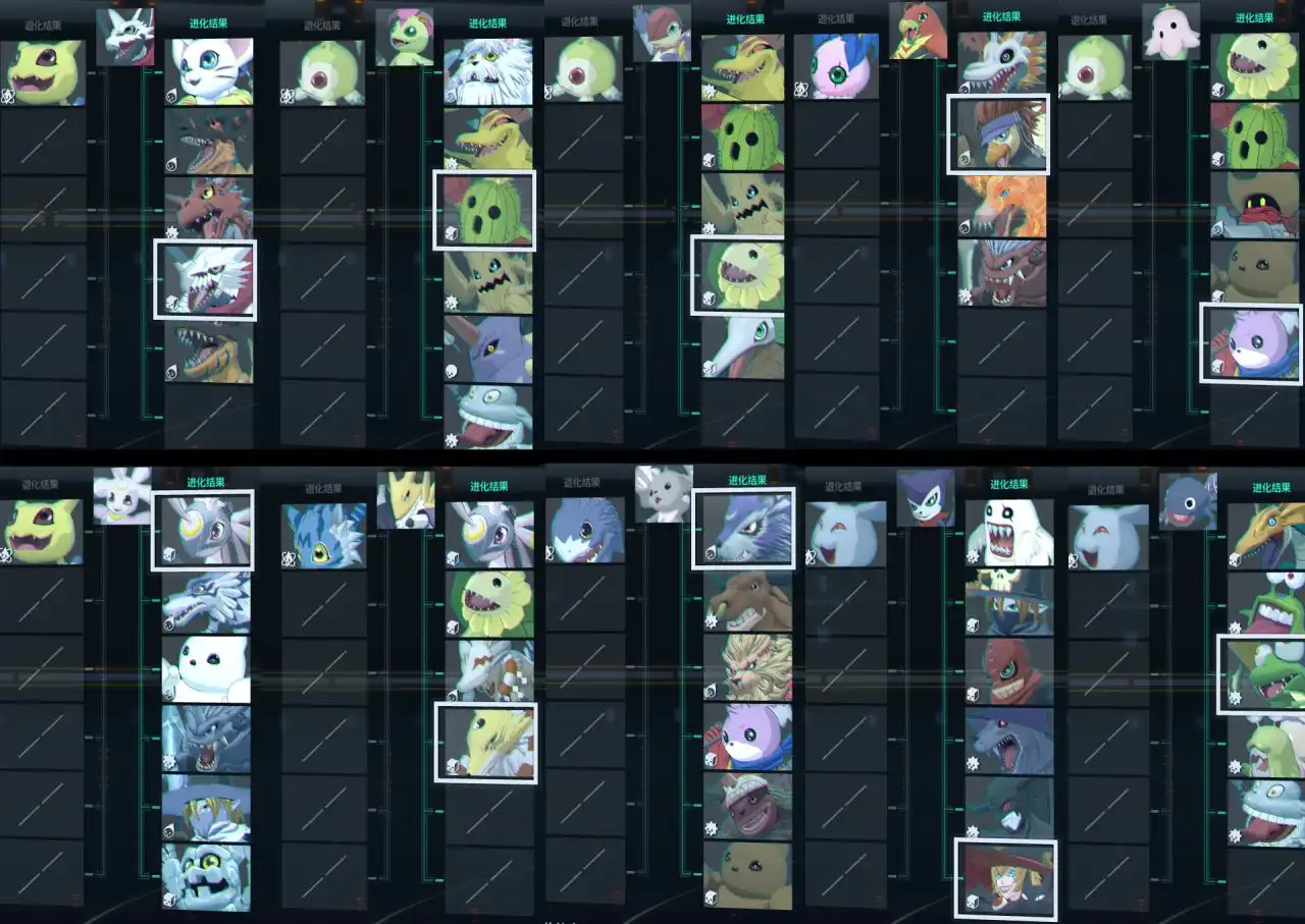 《数码宝贝物语：时空异客》前期数码兽的分支进化图分享