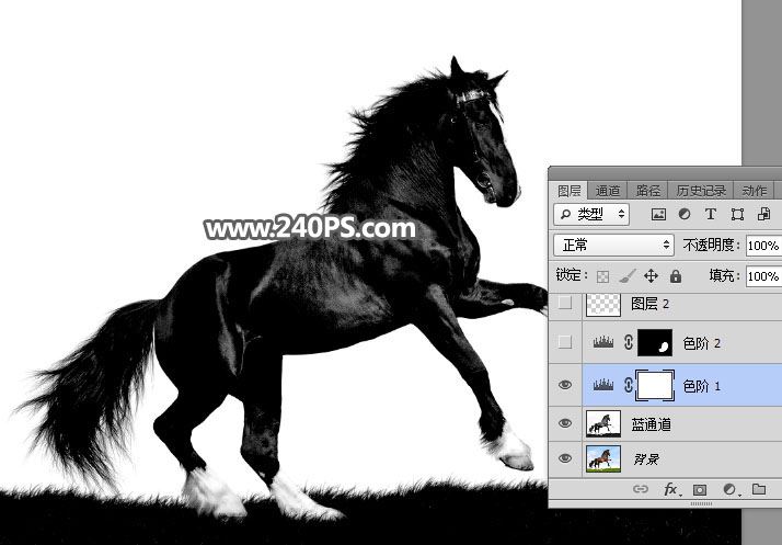 ps完美抠图快速抠出在草原上飞奔的骏马图片教程