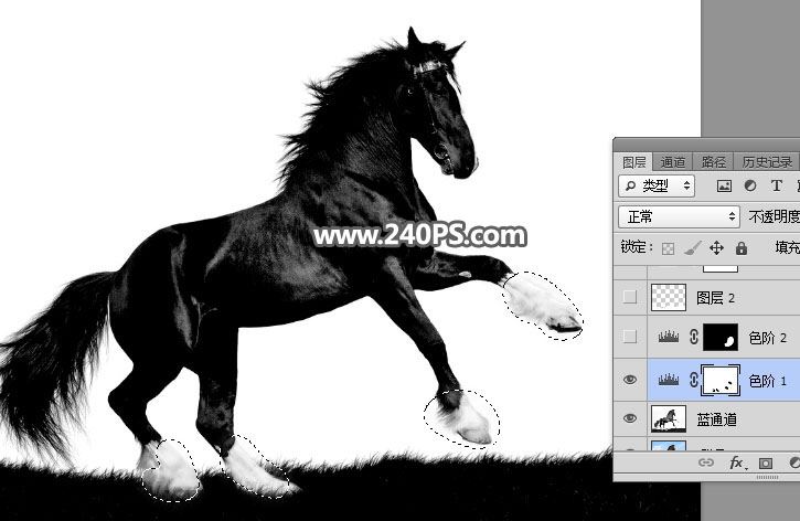 ps完美抠图快速抠出在草原上飞奔的骏马图片教程