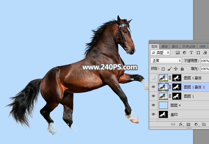 ps完美抠图快速抠出在草原上飞奔的骏马图片教程