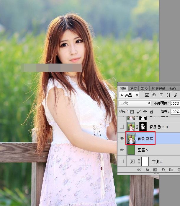 ps完美抠图快速抠出背景为绿色的长发美女图片教程