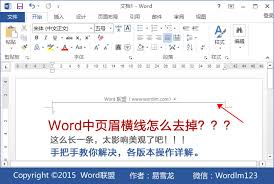 如何去掉word页眉横线