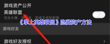 掌上英雄联盟如何隐藏资产