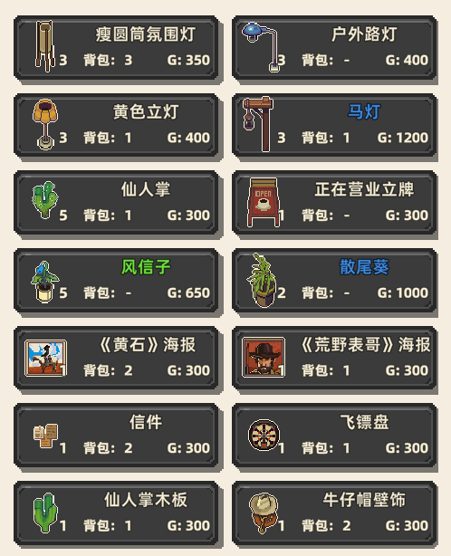 《原地起啡》全地图商店售卖内容介绍