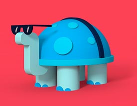 如何用C4D制作一个乌龟?C4D制作带墨镜的炫酷小乌龟教程