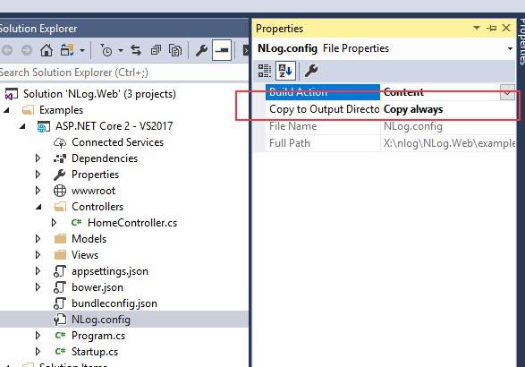 ASP.NETCore使用NLog输出日志记录