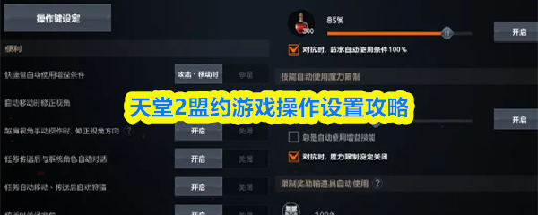 天堂2盟约游戏操作设置攻略