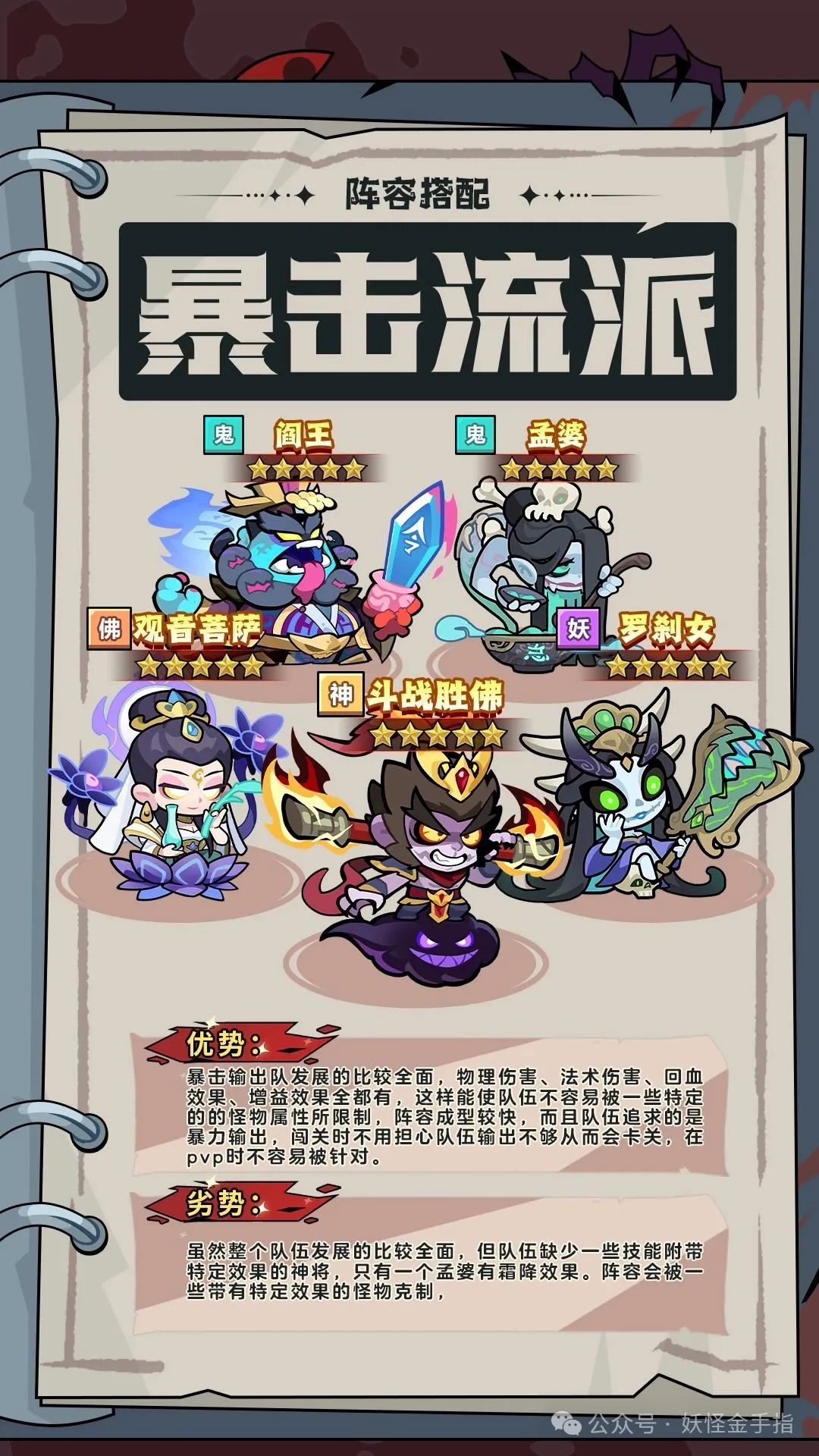 妖怪金手指守门暴击队阵容推荐攻略