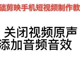 抖音剪映如何消除原声
