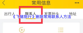 飞猪旅行怎么删除乘坐人信息