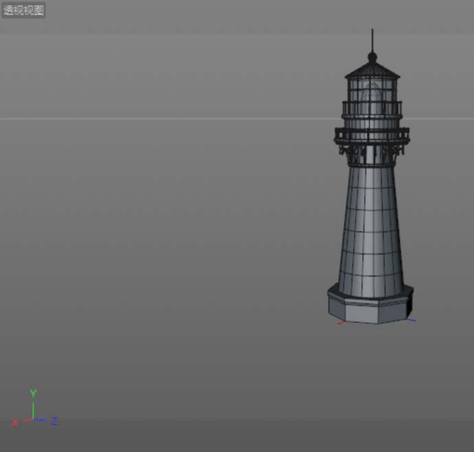 C4D怎建立灯塔模型? C4D灯塔建模的教程